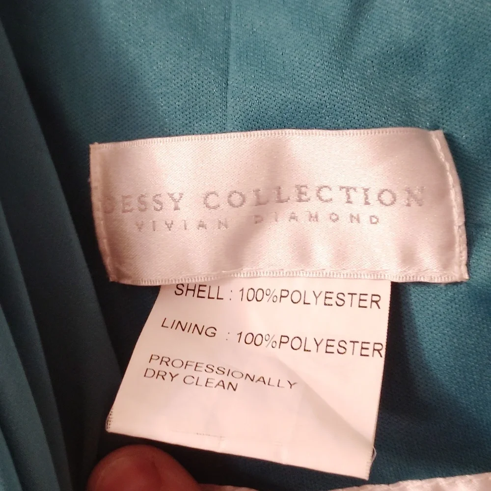 Dessy Collection Teal Maxi Dress - Picture 3 of 4